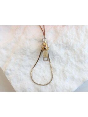 Minimalist Sliding Zipper Adjustable Cobra Chain 80's Vintage Glasses Chain 14"
